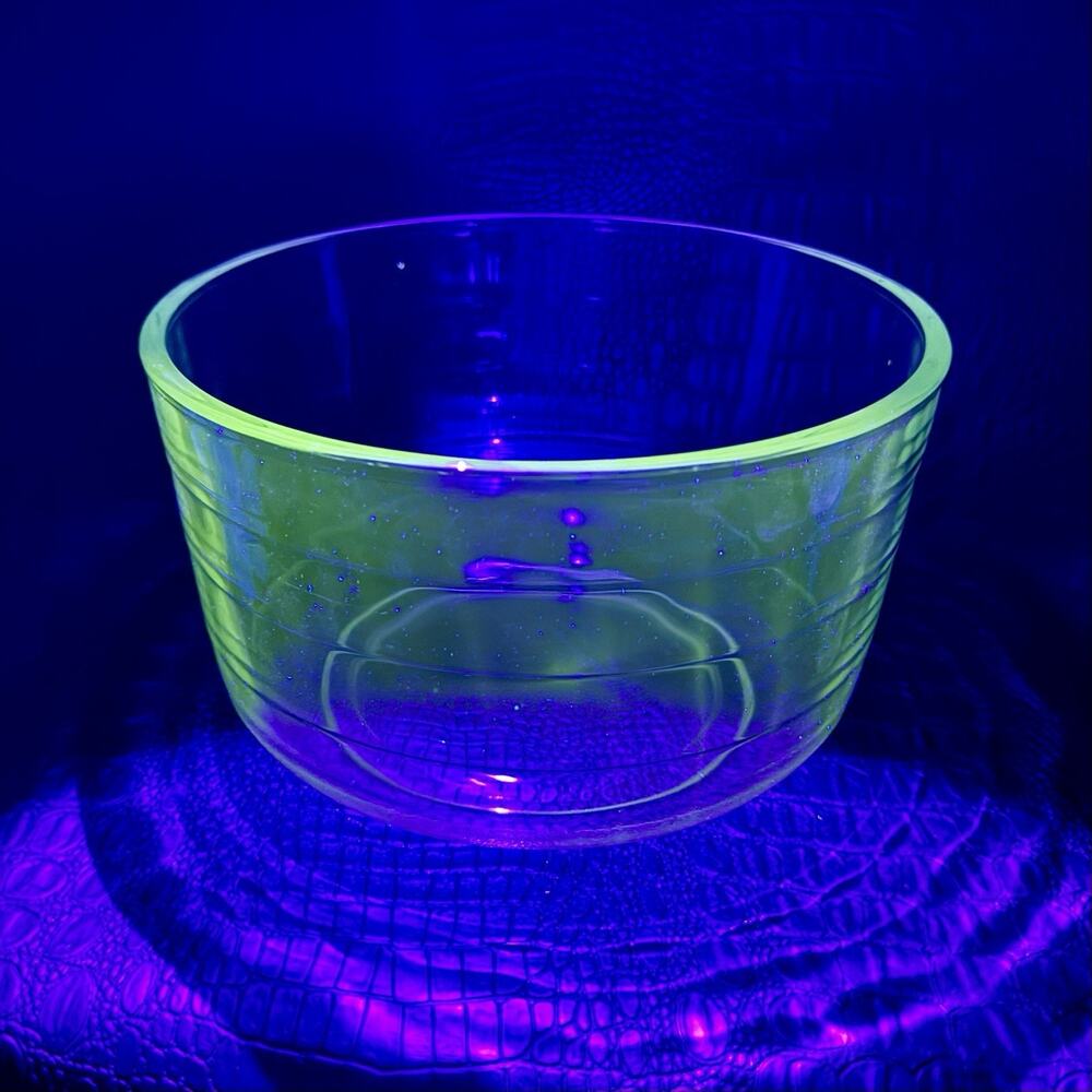 GLOWS! RARE Vintage Mixing Bowl Very Heavy & Large, Unmarked Possibly Pyrex?